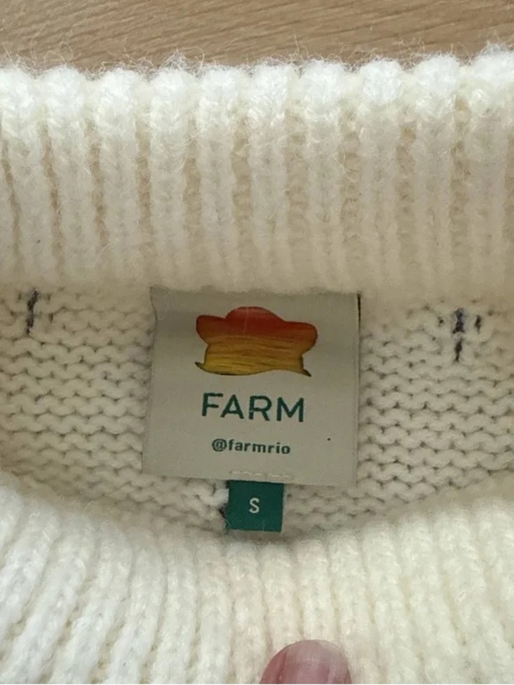 White Polka Dot Knit Sweater - Multicolor Pom Detail - Picture 3 of 4